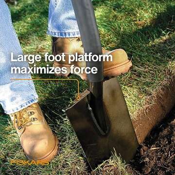 Fiskars Heavy Duty Garden Shovel for Efficient Digging