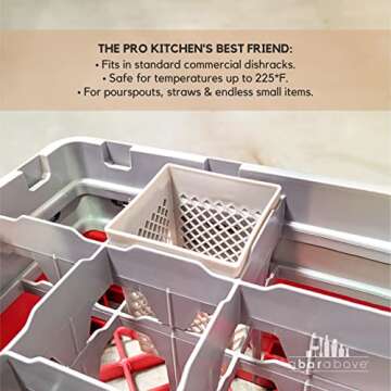 A Bar Above Dishwasher Basket, Plastic Straw Basket, to Wash Reusable Straws, Cocktail Picks, and Small Items, Home and Commercial Kitchen Accessories