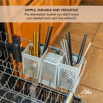 A Bar Above Dishwasher Basket, Plastic Straw Basket, to Wash Reusable Straws, Cocktail Picks, and Small Items, Home and Commercial Kitchen Accessories