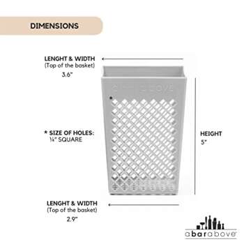 A Bar Above Dishwasher Basket, Plastic Straw Basket, to Wash Reusable Straws, Cocktail Picks, and Small Items, Home and Commercial Kitchen Accessories