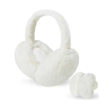 Ear Muffs for Women, Foldable Winter Faux Furry Earmuffs, Cold Weather Cute Soft Ear Warmer Covers H...
