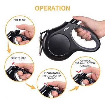 Fida Retractable Dog Leash Large Breed, Heavy Duty 16 ft Dog Walking Leash, up to 110 lbs, 360° Tangle Free, Black