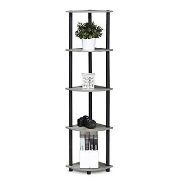 Furinno 5-Tier Corner Shelving Unit Easy Assembly Stylish