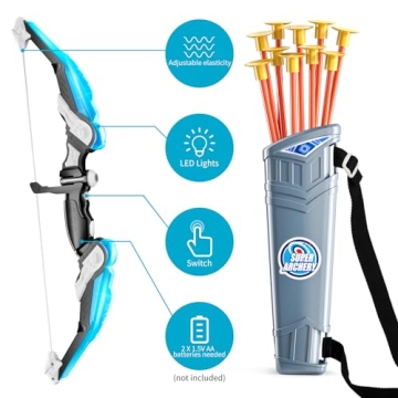 TEMI Kids Archery Bow and Arrow Set with LED Lights
