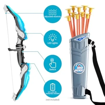 TEMI Kids Archery Bow and Arrow Set with LED Lights