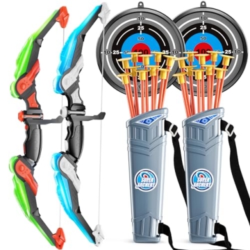 TEMI Kids Archery Bow and Arrow Set with LED Lights