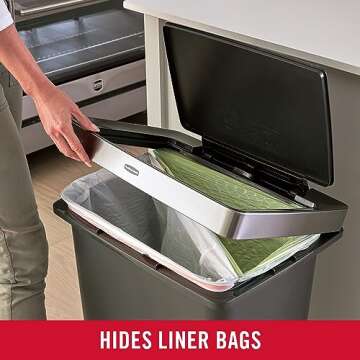 Rubbermaid Premier 19 Gallon Stylish Step-On Trash Can