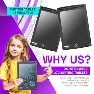 Backseat Car Organizer with LCD Tablet - Perfect for Kids Trips!