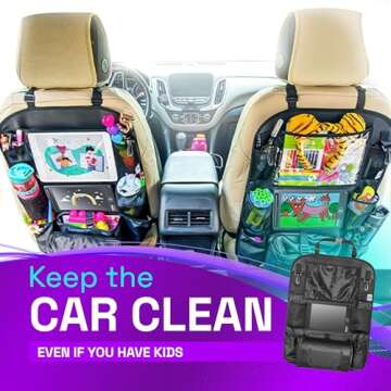 Backseat Car Organizer with LCD Tablet - Perfect for Kids Trips!