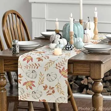 Beautiful Artoid Mode Fall Table Runner for Autumn Dining