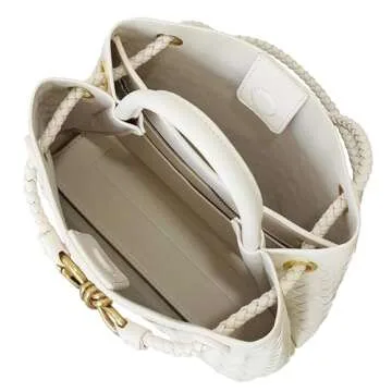 URAWOW Woven Bags for Women Bowknot Small Tote Shoulder Hobo Crossbody Bags PU Leather Handwoven Pur...