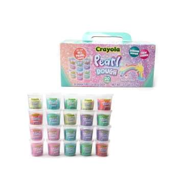 Crayola Dough - Pastel Play Dough with Pearl Special Effects | 20 Tubs of 3oz Pearlized Sparkle Doug...