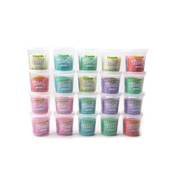 Crayola Dough - Pastel Play Dough with Pearl Special Effects | 20 Tubs of 3oz Pearlized Sparkle Dough in 6 Pastel Colors | Non Toxic Playdough for Home, Party Favors, Preschool and Classroom Supplies