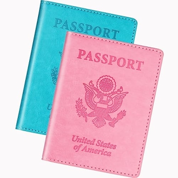 Stylish Turquoise & Pink Passport Holder for Travelers