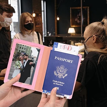 Fashionable Turquoise & Pink Passport Holder for Travel