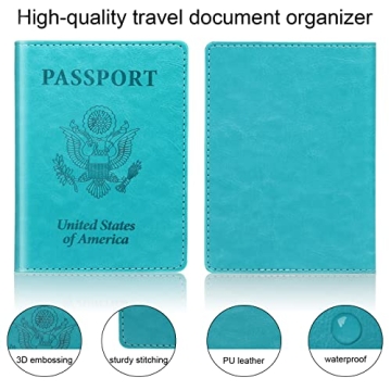 Fashionable Turquoise & Pink Passport Holder for Travel