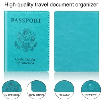 Fashionable Turquoise & Pink Passport Holder for Travel