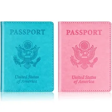 Fashionable Turquoise & Pink Passport Holder for Travel