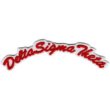 Delta Sigma Theta Script Mini Rocker Iron-On Patch for Sisterhood Style