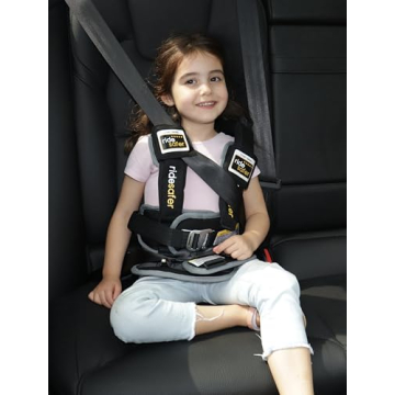 RideSafer Extra Small Black Portable Car Seat for Travel Safety