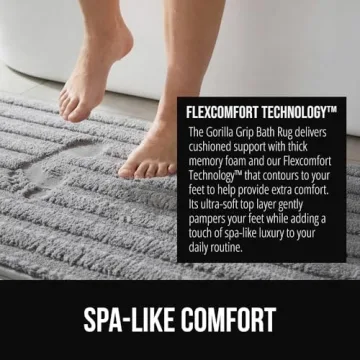 GORILLA GRIP Soft Memory Foam Bath Rugs with Textured Backing
