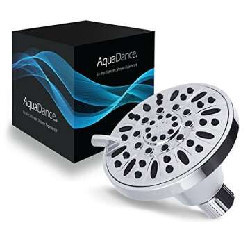 AquaDance Premium High Pressure 6-setting 4-Inch Shower Head for the Ultimate Shower Spa Experience!...