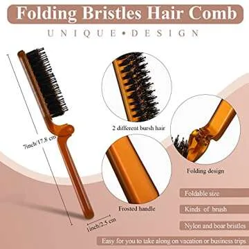 Remerry Collapsible Travel Hair Brush - Foldable Rectangular Pocket Brush for Compact Styling on the...