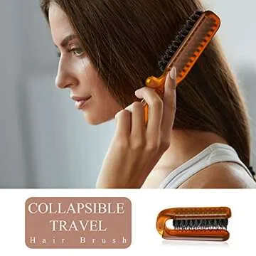 Remerry Collapsible Travel Hair Brush for Easy Grooming