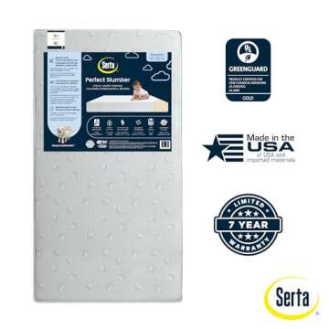 Serta Perfect Slumber Dual Sided Crib and Toddler Mattress - Waterproof - Hypoallergenic - Premium S...