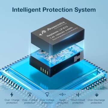 Powerextra 2 Pack LP-E12 Battery and Dual USB Charger Smart LCD Display Compatible with Canon EOS-M, EOS M2, EOS M10, EOS M50, EOS M50 Mark II, EOS M100, EOS M200, SX70 HS, Rebel SL1 Digital Cameras