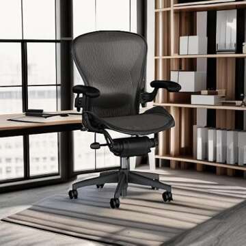 Herman Miller Aeron Executive Office Chair-Stainless Steel, Size B-Fully Adjustable Arms-lumbar Supp...