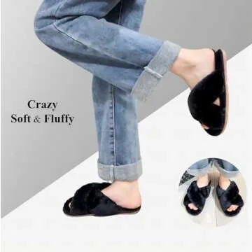 Cozy & Stylish Crazy Lady Women's Fuzzy Fluffy Slippers