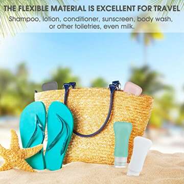 20 Pack Travel Bottles, 3oz 2oz Leak Proof Travel Accessories Toiletries,Travel Shampoo And Conditioner Bottles,Perfect for Business or Personal Travel, Fun Outdoors Silicone 20 Pieces