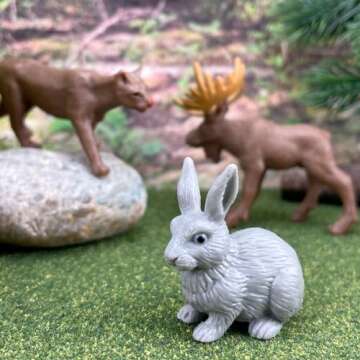 Safari Ltd. Nature TOOB - 12 Mini Figurines with Rabbit, Beaver, Doe, Gray Wolf, Fox, Black Bear, Mo...