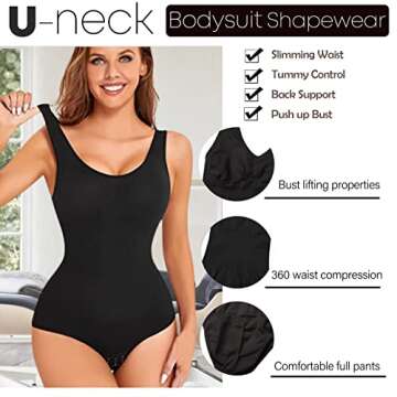 Dazzle fairy Bodysuit for Women Tummy Control Shapewear Seamless Sculpting Full Body Shaper Womens Tops Dupes Sleeveless