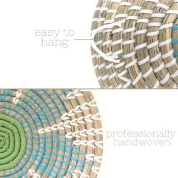 GoGift Coastal Wicker Boho Beach Wall Baskets Set