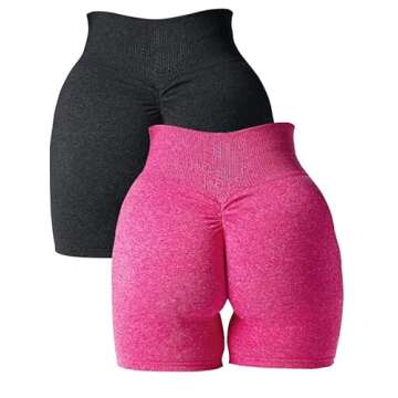 Abonlen Women Scrunch Seamless 2 Piece Workout Shorts - High Waisted and Yoga Ready!