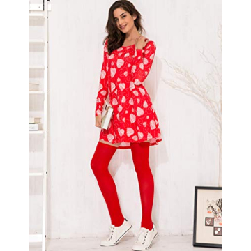 Aphratti Cute Valentine's Day Dress Long Sleeve Heart Print
