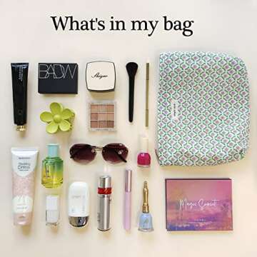 STARDW Floral Makeup Bag - Travel Cosmetic Pouch for Women