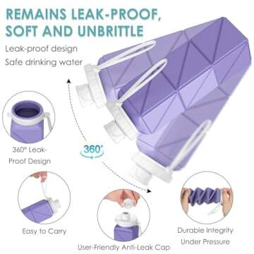 Durable Collapsible Silicone Water Bottles for Travel and Sports
