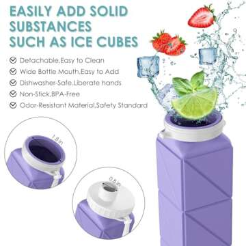 Durable Collapsible Silicone Water Bottles for Travel and Sports