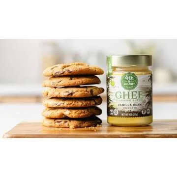 4th & Heart Vanilla Bean Grass-Fed Ghee, Clarified Butter, Keto, Pasture Raised, Non-GMO, Lactose And Casein Free, Certified Paleo (16 Ounces)