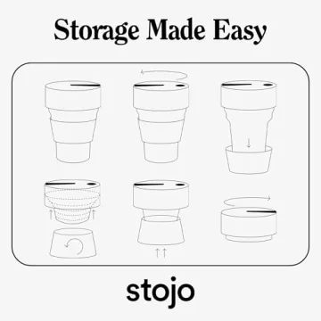 STOJO Collapsible Travel Cup With Straw - Aquamarine, 16oz / 470ml - Reusable To-Go Pocket Size Silicone Cup for Hot and Cold Drinks - Perfect for Camping and Hiking - Microwave & Dishwasher Safe