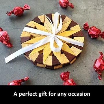 Natural Wood Trivets Set - Sturdy 7-inch Hot Pads