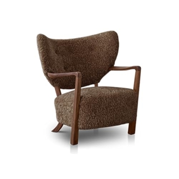 ESRADA Teddy Fleece Upholstered Armchair Accent Chair for Living Room Mid-Century Modern Comfortable...