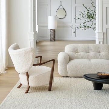 ESRADA Teddy Fleece Upholstered Accent Chair - Comfort & Style