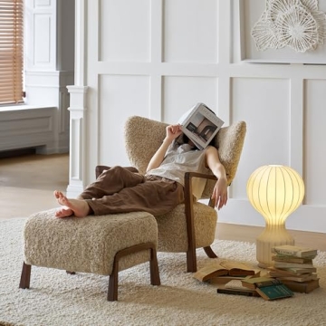 ESRADA Teddy Fleece Upholstered Accent Chair - Comfort & Style