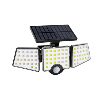 LE Solar Lights for Outside - High Brightness Motion Sensor with 3 Adjustable Heads