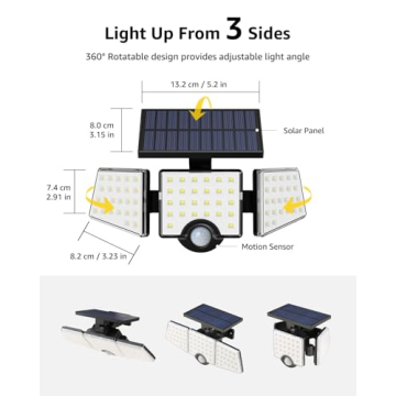 LE Solar Lights Outdoor with Adjustable 270° Angle