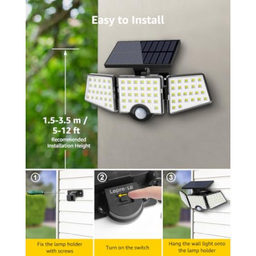 LE Solar Lights Outdoor with Adjustable 270° Angle